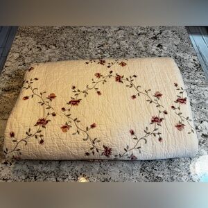 Better Homes And Gardens Ivory Quilt with Burgundy Floral Accents